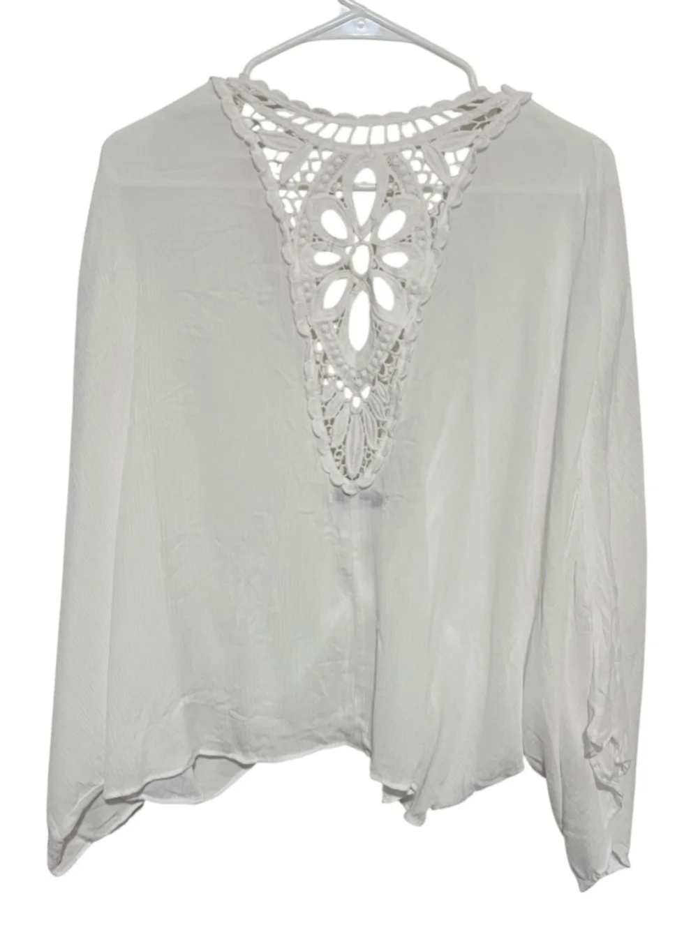 BCBG Generation Lightweight Dolman Kimono Large Wrap Shawl Tie Front Lace Back